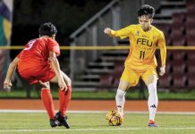 Far Eastern University-Diliman Baby Tamaraws’ Czam Acuesta controls the ball. UAAP PHOTO