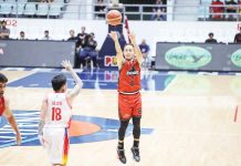 Blackwater Bossing’s Joseph Evans “Jvee” Casio attempts a three-pointer. PBA PHOTO