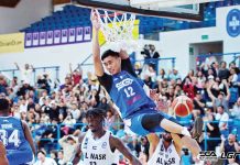 Strong Group Athletics-Pilipinas’ Rhenz Abando soars for a two-handed dunk. PHOTO COURTESY OF STRONG GROUP ATHLETICS