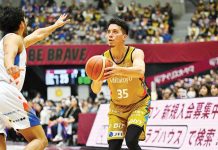 As Kawasaki improved to an 8-22 record in the ongoing Japan B.League Division 1, Matthew Wright finished with 19 points during their victory over the Fighting Eagles Nagoya. Photo courtesy of Kawasaki Brave Thunders