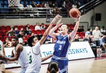 Hong Kong Eastern’s Ramon Cao tries to score against the defense of Terrafirma Dyip's Kemark Cariño. PBA PHOTO