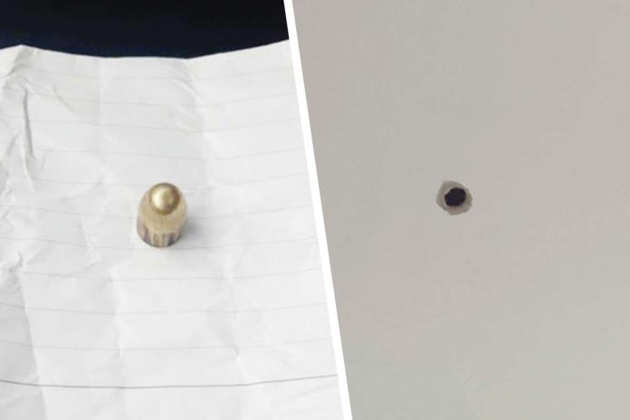 A family in Villa San Lorenzo, Loboc, Lapuz, Iloilo City discovered that a stray bullet had pierced their ceiling, landing on a child’s bed. The incident, initially thought to be rodent damage, was reported after further inspection. Authorities are investigating the source. ICPO PHOTOS