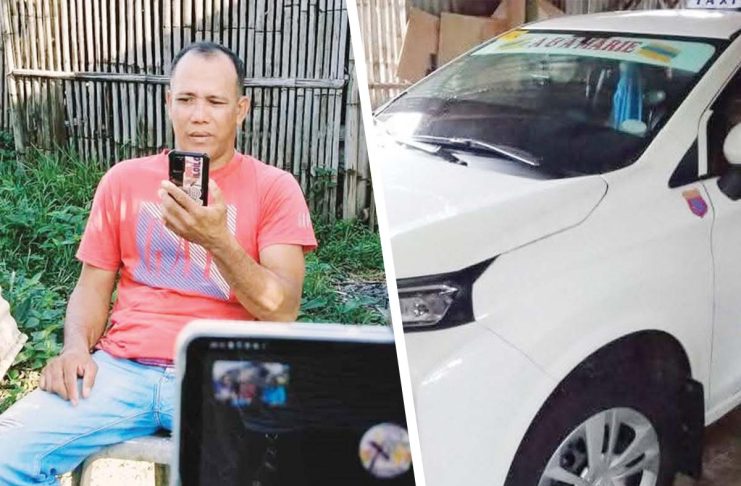 Anthony Aguirre, A&A Marie Taxi driver from Barangay Amparo, Pavia, Iloilo, earned praises for his honesty after returning a bag containing P2.4 million in cash left by his passenger on Saturday, January 18, 2025. ROMMEL PACLIBAR/XFM RADYO PATROL ILOILO PHOTOS