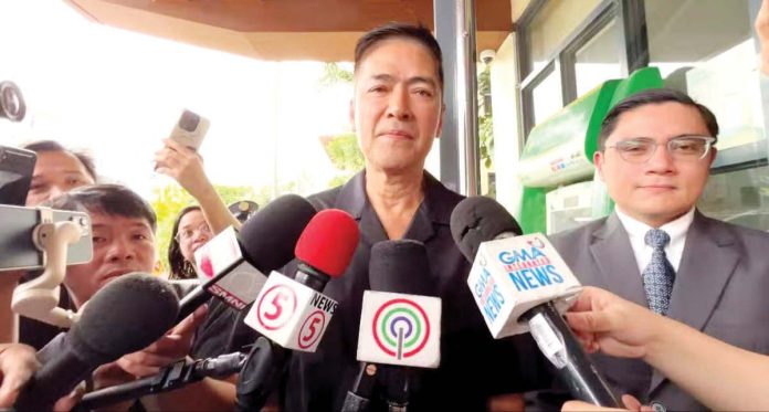 Vic Sotto shares his reaction after filing cyber libel case vs Darryl Yap for the ‘Pepsi Paloma trailer’ on Thursday, Jan. 9, 2025 at the Muntinlupa RTC. INQUIRER.NET/JESSICA ANN EVANGELISTA PHOTO