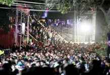 People leave the amphitheater of the International Song Festival after the suspension of the performance during a blackout in Vina del Mar, Chile on February 25, 2025. REUTERS