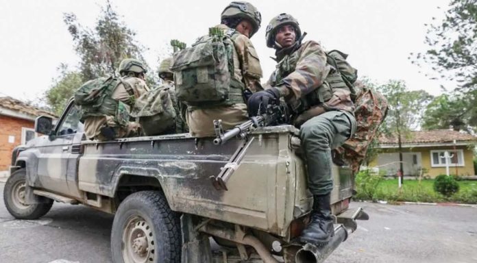 Armed M23 rebels drive in Goma, eastern Democratic Republic of Congo. After capturing Goma, M23 rebels are now reported to be advancing on Bukavu. EPA-EFE/REX/Shutterstock