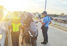 Enforcers from the Law Enforcement Unit of the Land Transportation Office (LTO) Region 6 continue their patrols along Sunset Boulevard in Mandurriao, Iloilo City. As part of the effort, LTO-6 enforcers also distribute flyers containing information on the anti-drunk driving law to motorists and visitors at the boulevard, promoting awareness and responsible driving practices. LTO-6 PHOTO