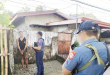 A 27-year-old man (left) wanted for three counts of rape was collared in Barangay Poblacion Ilaya, Dumarao, Capiz on Feb. 3, 2025. CAPIZ PPO PHOTO