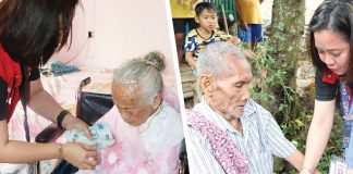 (left) Aurora Bullos, a 100-year-old resident of Carles, Iloilo, receives her P100,000 cash gift and certificate of recognition from the Department of Social Welfare and Development (DSWD), celebrating her remarkable milestone as a centenarian. (right) Roberto Borres-Bedo, a centenarian from Batad, Iloilo, is handed his P100,000 cash gift by a social welfare officer, acknowledging his extraordinary longevity and contributions to society. DSWD-6 PHOTOS