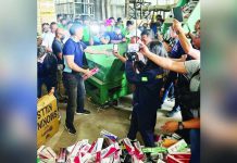 Bureau of Internal Revenue Commissioner Romeo Lumagui Jr. leads the destruction of seized illicit cigarettes in Porac, Pampanga on Monday, Feb. 24, 2025. ROMEO “JUNE” LUMAGUI JR./FACEBOOK PHOTO