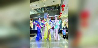 The newly crowned Miss Jaro 2025, Ashlee Emilliene Ngu (center), strikes a pose with her fellow finalists, Ma. Alessandra Louise Huyaban (right, the first runner-up) and Marie Krystel Angela Jacildo, the second runner-up, during the coronation night at Robinsons Place Jaro on February 1. Photo from MH Del Pilar Facebook Page