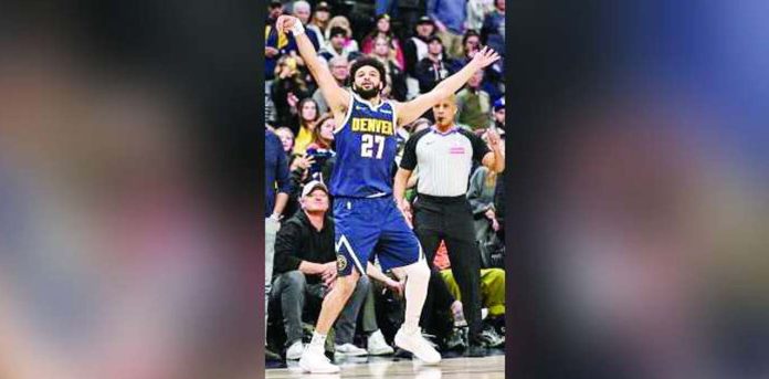 Denver Nuggets’ Jamal Murray pulls up for a three-pointer. PHOTO COURTESY OF THE DENVER POST