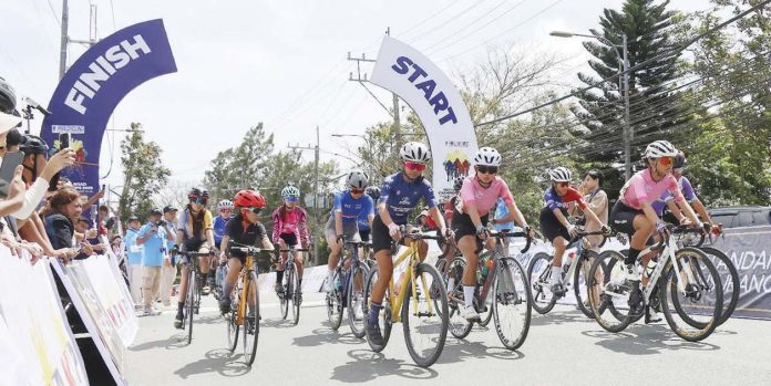 Participants in the Women Youth 1 class of the PhilCycling nationals jostle for position. CONTRIBUTED PHOTO