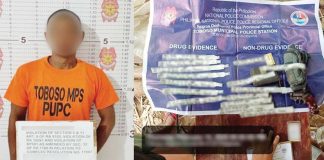 Officers of the Toboso Municipal Police Station in Negros Occidental confiscated seven plastic sachets of suspected shabu and caliber .357 revolver from alias “Ariel,” a street-level drug suspect, in the town’s Barangay Bug-ang. NOCPPO PHOTOS