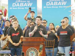 Davao City’s Mayor Sebastian Duterte curses President Ferdinand Marcos Jr. over the “illegal” arrest of his father, former President Rodrigo Duterte during the 99th Araw ng Dabaw celebration on March 16. SCREENSHOT FROM ARAW NG DABAW FACEBOOK LIVE