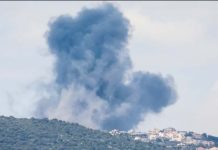 Smoke billows from the site of Israeli strikes in southern Lebanon. REUTERS