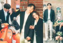 Kristel Fulgar and her Korean fiancé Ha Su Hyuk don matching black blazers and white inner ensembles for their prenuptial shoot in South Korea. @KRISTELFULGAR PHOTO