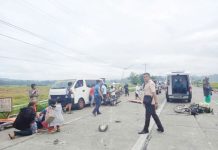 Two motorcycle riders and two back riders landed in a hospital after a motorcycle collision in Barangay Poblacion South East, Lemery, Iloilo on Monday, March 3, 2025. LEMERY MPS PHOTO