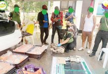 Personnel of the Philippine Coast Guard and Philippine Drug Enfor cement Agency discover shabu concealed in traveling bags at the Calapan Port in Mindoro. PDEA REGIONAL OFFICE MIMATIPA FB PHOTO