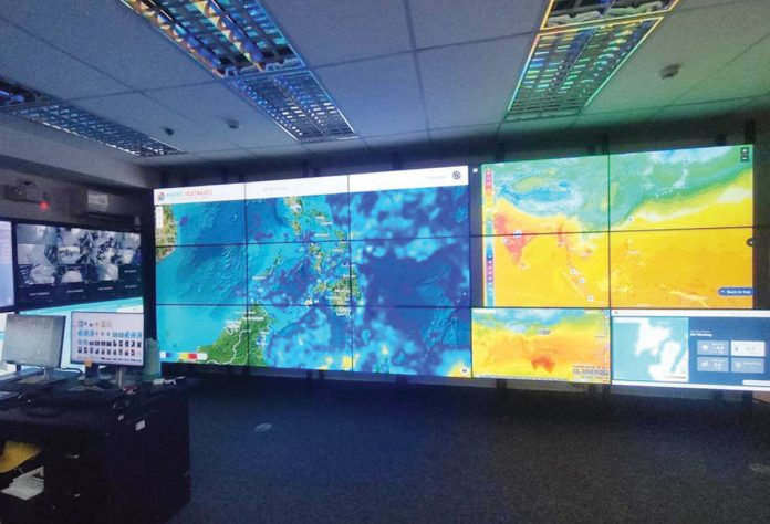 Weather is being monitored constantly at the ICARE Iloilo City Center by the City Disaster Risk Reduction and Management Office. AJ PALCULLO PHOTO