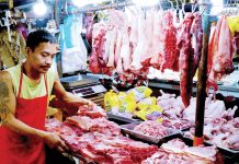 A butcher arranges various pork cuts at a stall inside the Kamuning Market, Quezon City. The Department of Agriculture is set to implement a maximum suggested retail price for pork this March as prices remain high. PNA PHOTO BY BEN BRIONES